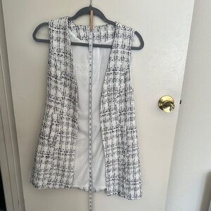 Stylish Black and White Plaid Vest